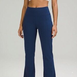 Women’s Sz L Starting Point Pants Performance Bootcut Solid Blue Side Pockets